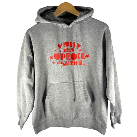 Stussy Other - Stussy Vintage 90’s Uprock The Nation Hooded Sweatshirt Men’s S - Streetwear Emo